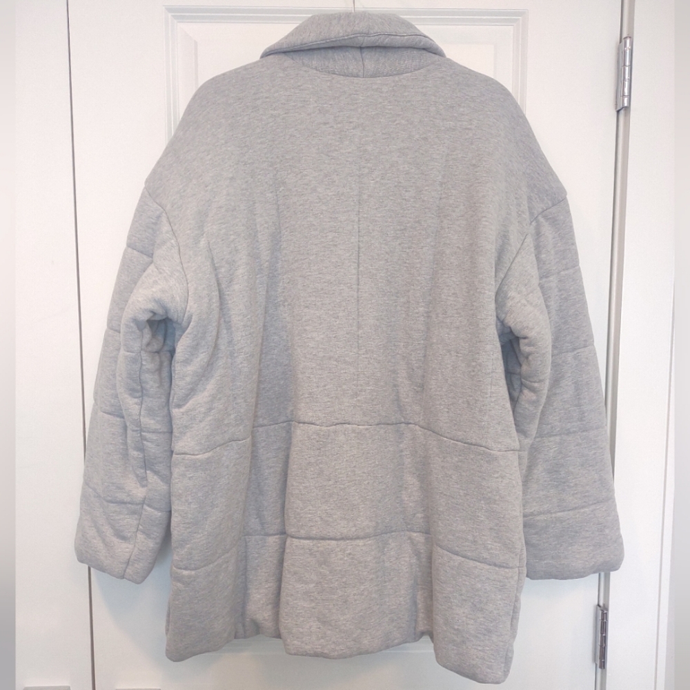Madewell Shawl Collar Puffer Jacket - Gray Heather - XL - Picture 2 of 10